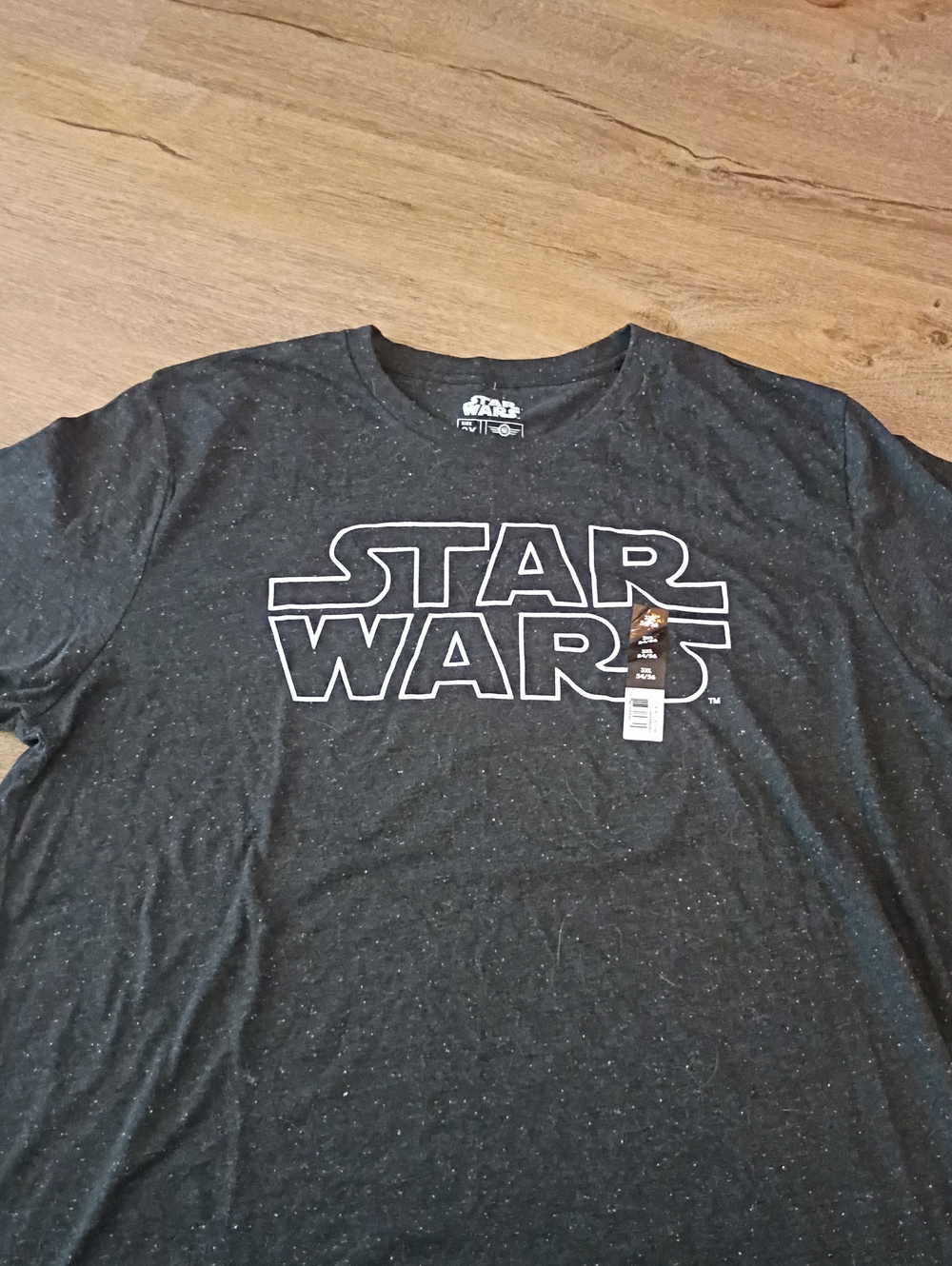 Star Wars Black Speckled Logo Short Sleeve Tee